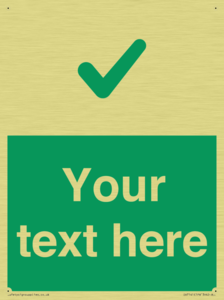 Custom green background, green tick sign